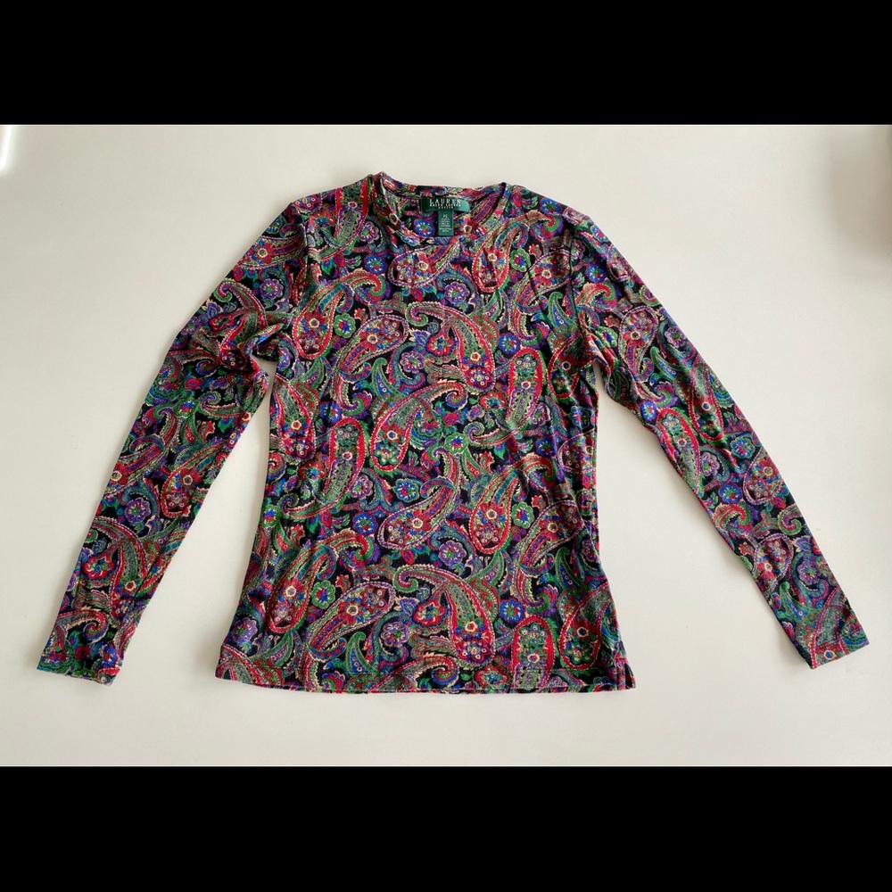 Ralph Lauren colourful print long sleeve tee - Picture 5 of 7